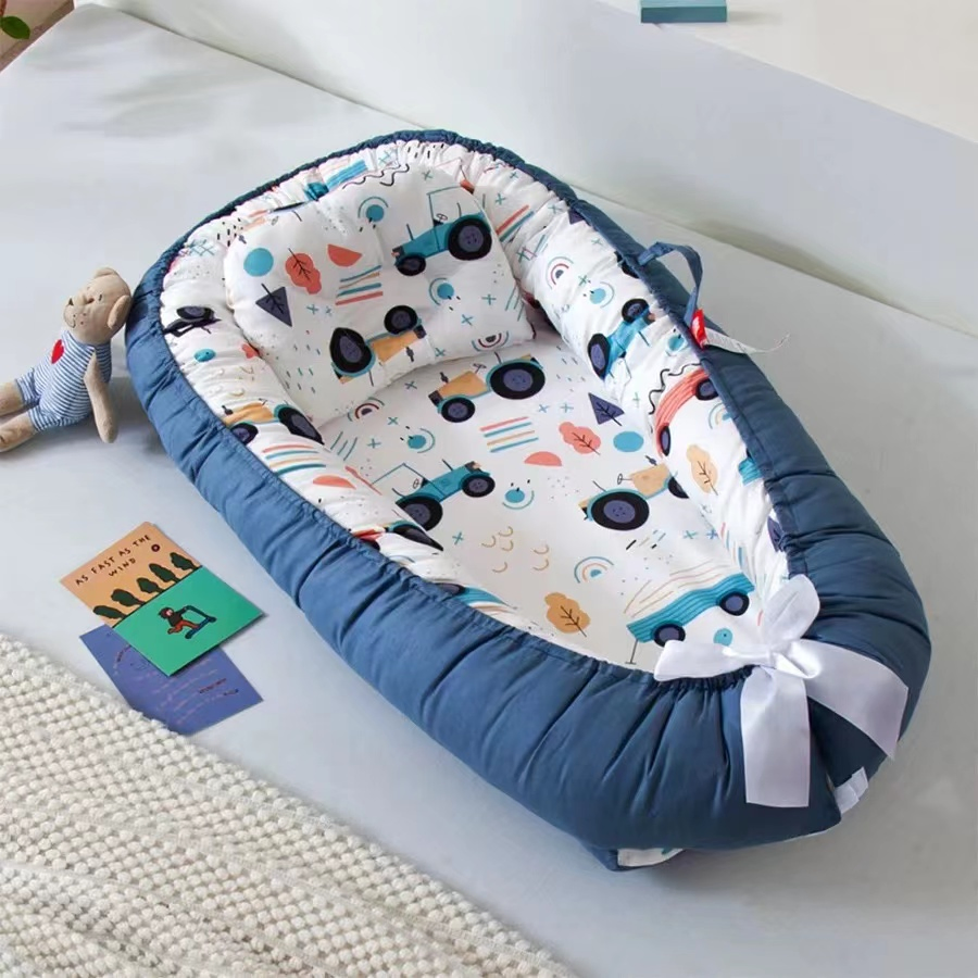 Pure Cotton Portable Newborn Baby Bed Flexible Folding Baby Travel Bed Nest Sleeping Baby Lounger