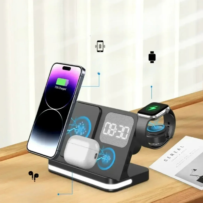Беспроводная зарядка-лампа с будильником Invisible Charger Lamp2026