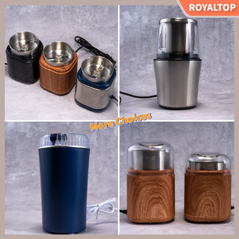 Home and Kitchen 200W Motor Mini Electric Coffee Bean Grinder Machine Stainless Steel Blade Coffee Grinder Set with Bean Bowl