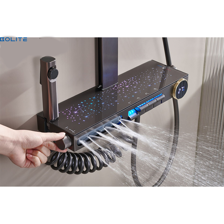 High Quality Star Light Rain Mixer Shower Head Luxury Trim Systems in-Wall Shower Faucets Bath Star Sky Shower Set