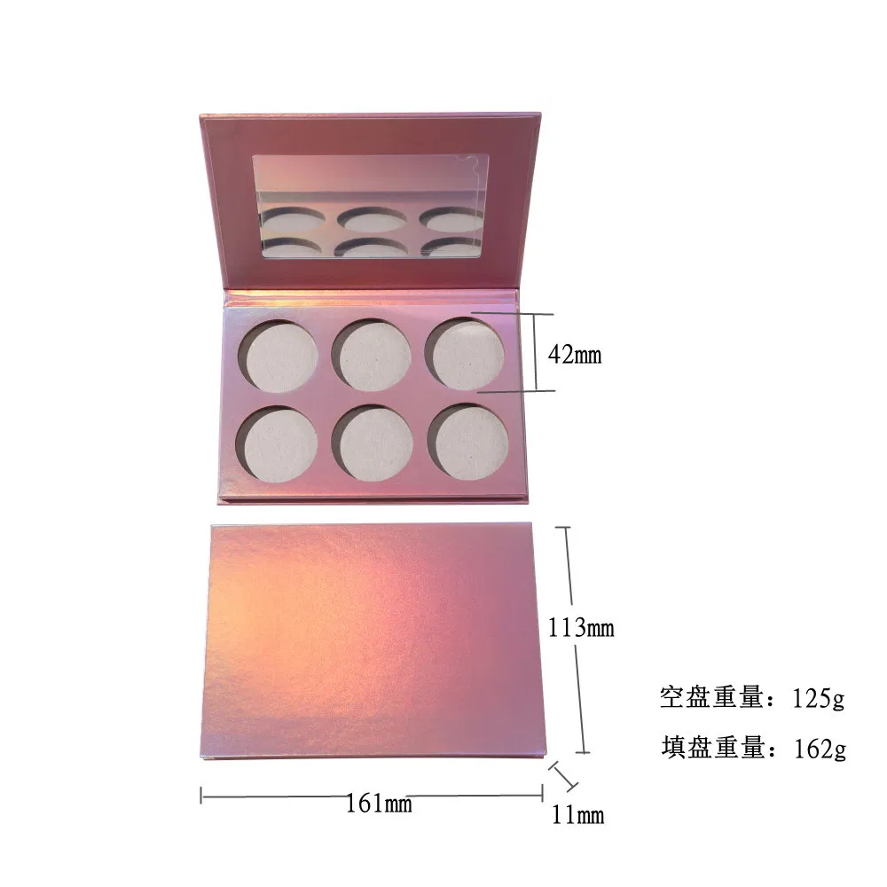 OEM 6color Eyeshadow Tray 42mm Pearlescent Matte Bloom Grooming Tray