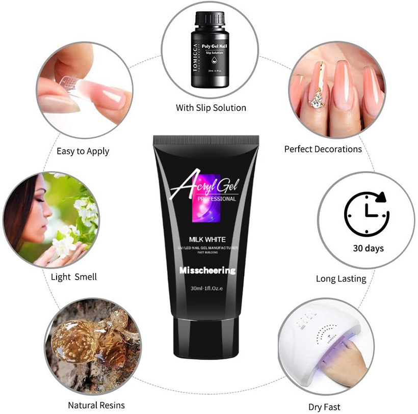 Wholesale Hot Selling 9PCS Nail Poly Gel Kit for Nail Tips Extension