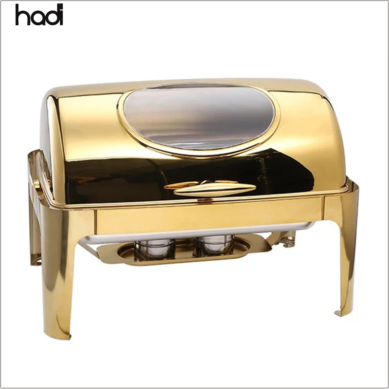 Hadi 9-Liter Stainless Steel Food Warmer Rectangular Chaffing Dishes Hotel Restaurant Buffet Hot Pot Best Sale