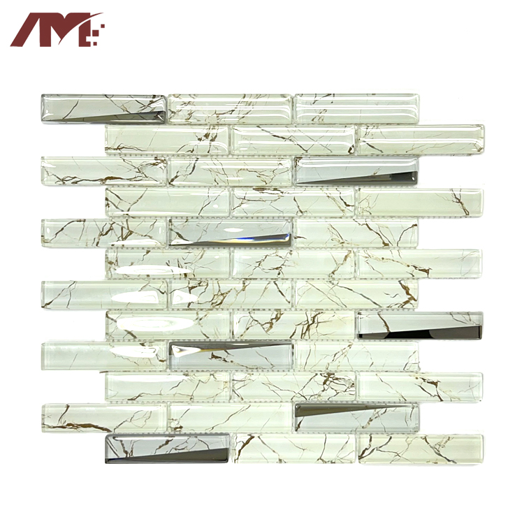 Foshan Factory Ink Printingbathroom Wall Tiles Crystal Glass Mosaic