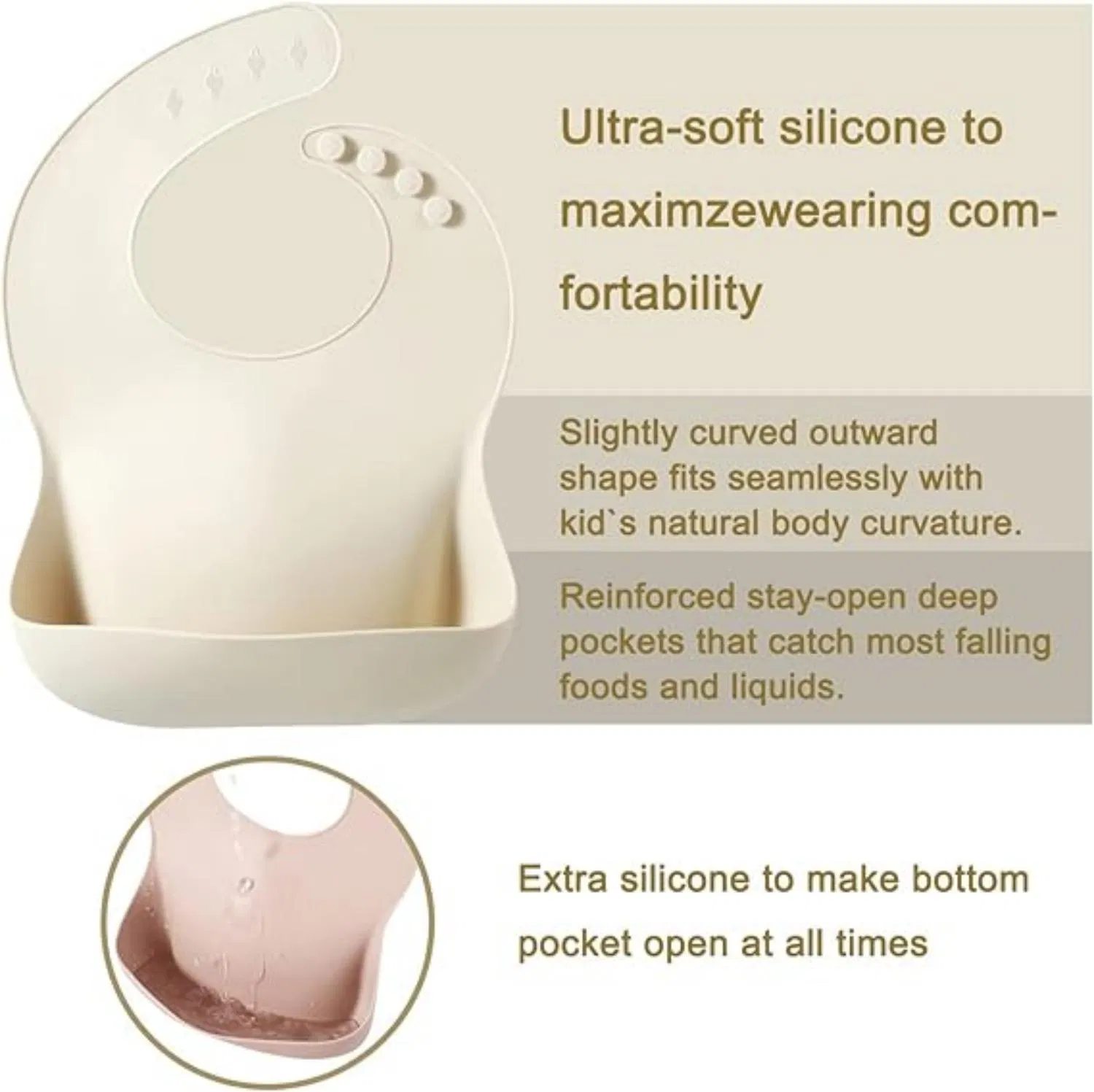 Silicone Baby Bib with Food Catcher Baby Products Bib Silicon Bibs