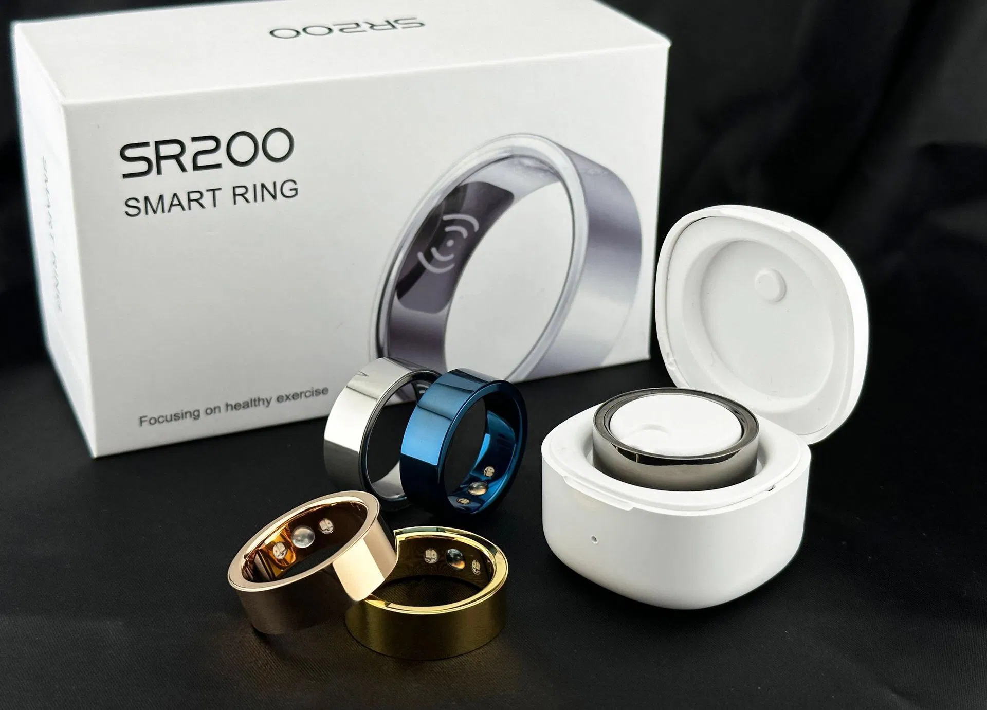Smart Ring Sports Ring Monitors Sleep Health Remote Control Photography Bluetooth Heart Rate Blood Oxygensr200