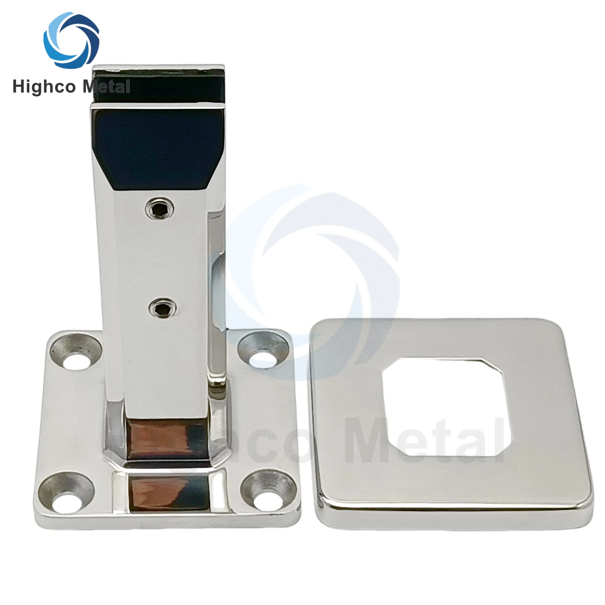 High Quality Matt Black Square Base Glass Fencing Spigots