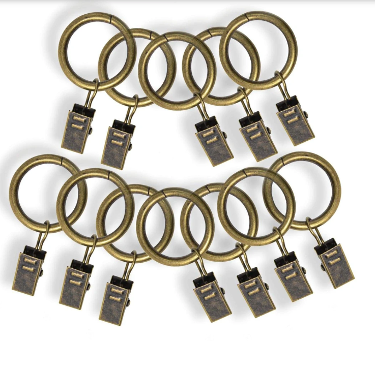 Antique Brass Curtain Accessories Curtain Rings Hook Clips for Curtain Ring