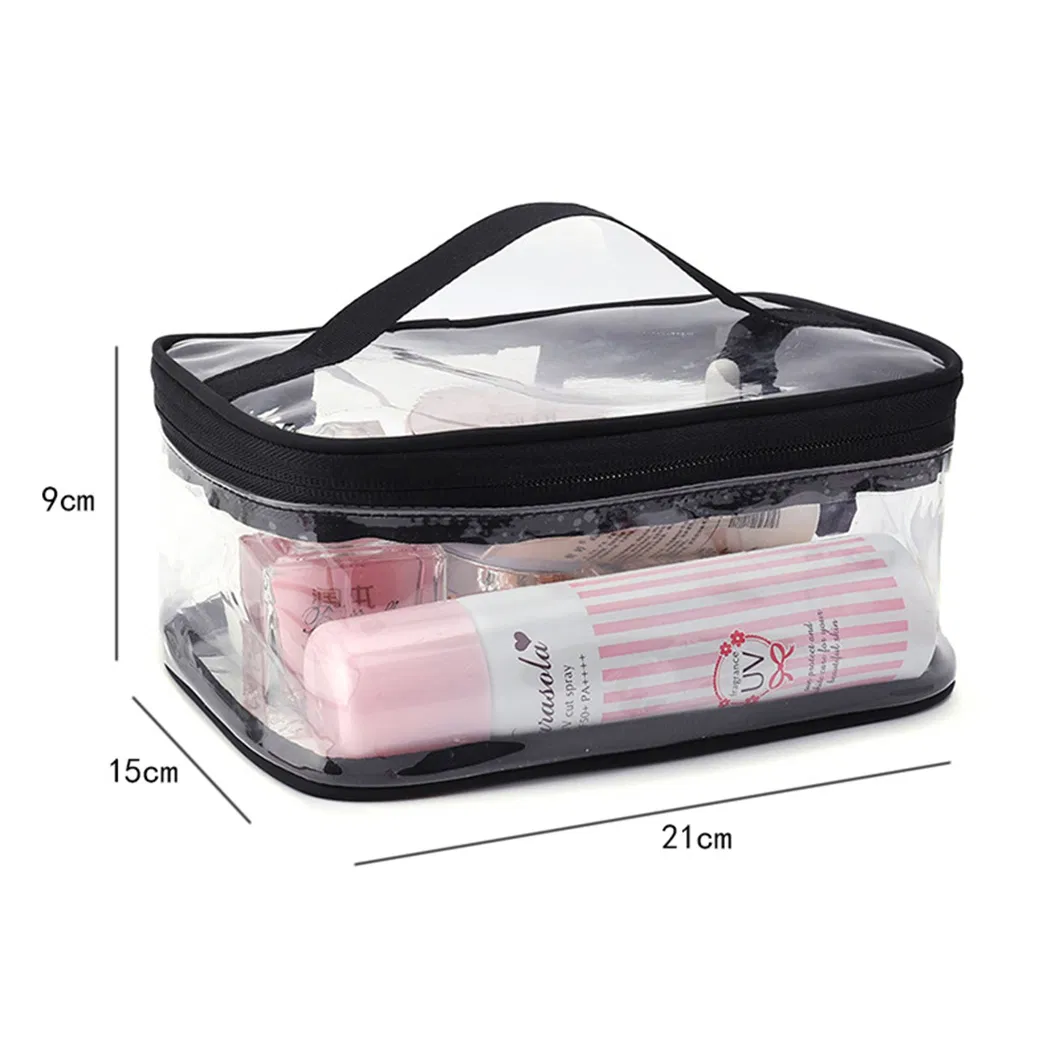 Custom High Quality Waterproof Zipper Travel Bag PVC Makeup Bag for Women Clear PVC Toiletery Travel Bag