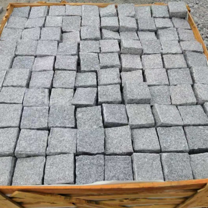 Wholesale Pavement Stone Paving Sesame White Granite Cobble Stone