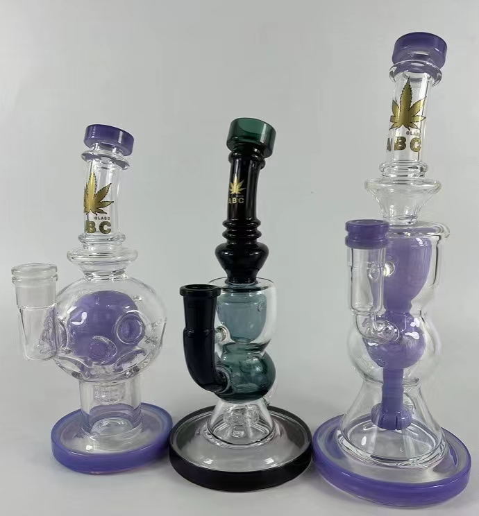 Handmade Black Colors Studenglass Tall Water Pipe Shisha