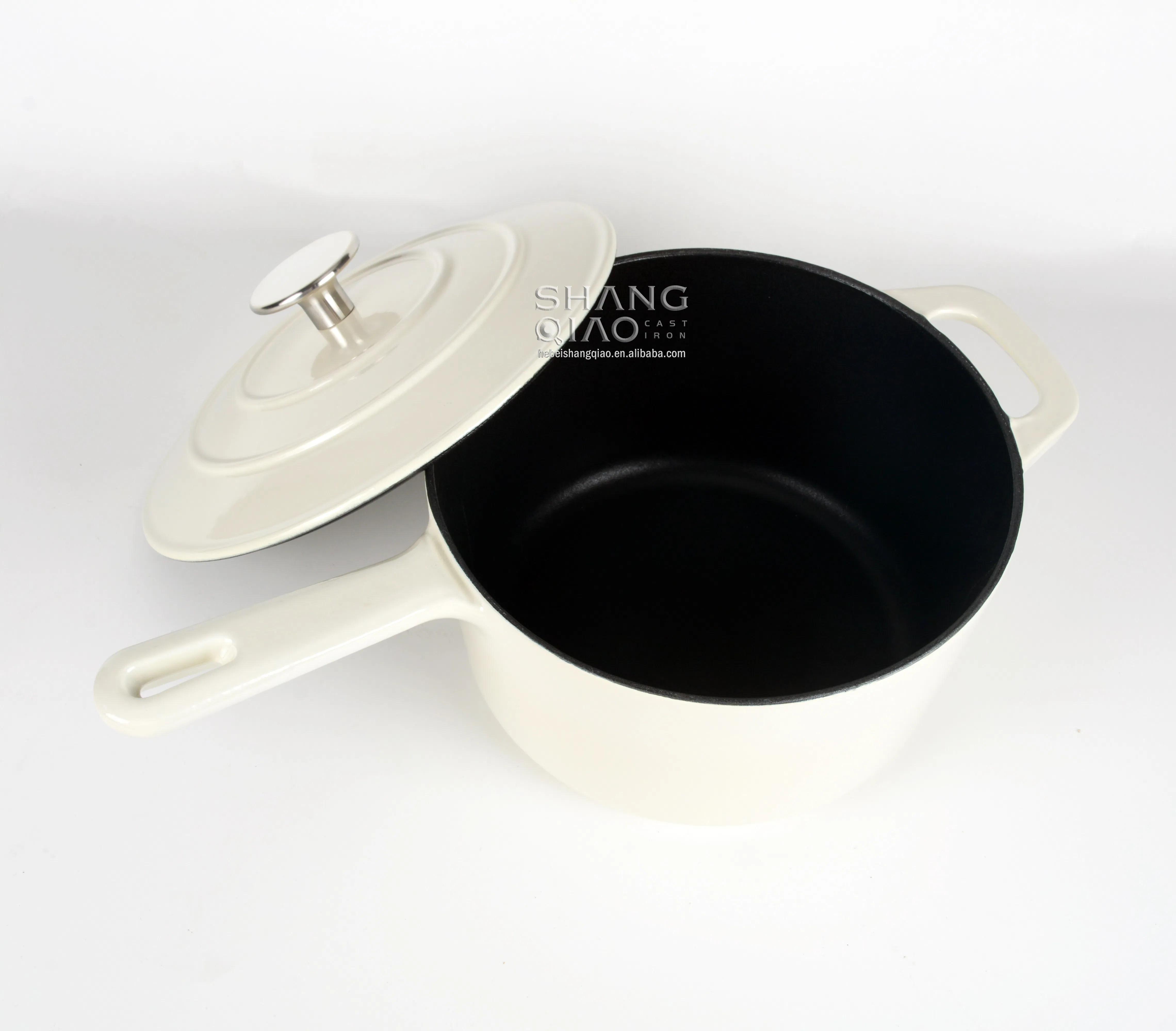 Enameled Cast Iron Sauce Pan Pasta Sauce Pot with Lid Butter Warmer Cast Iron Sauce Pan