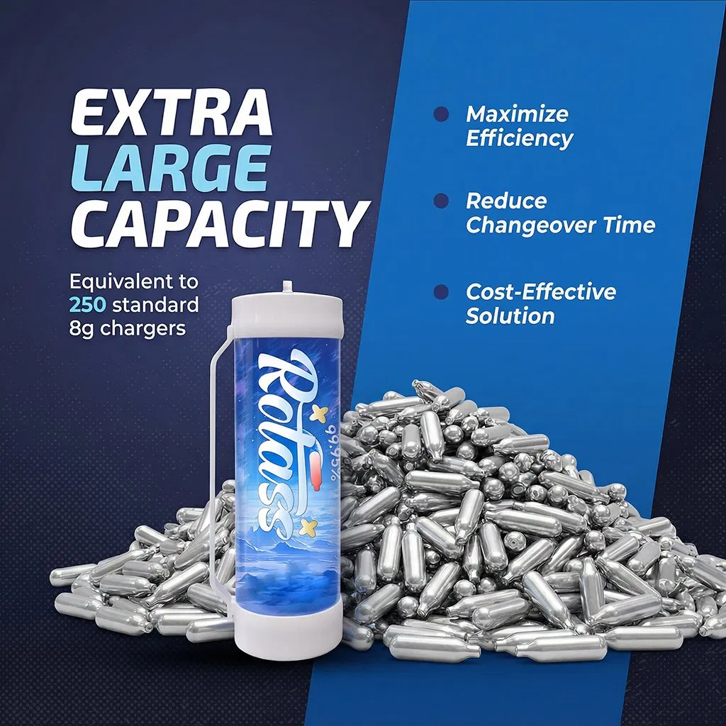 Rotass 3.3L Nitrous Oxide Gas Cylinder 2000g N2o Gas Whipped Cream Charger Lustgas
