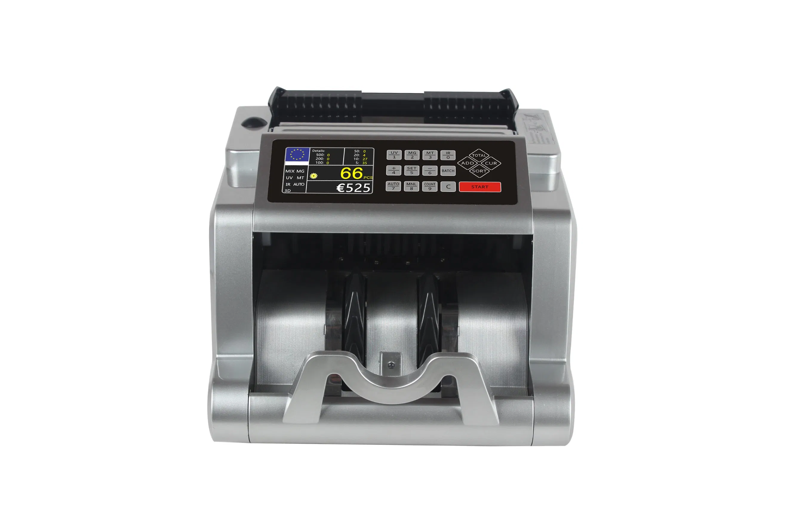 Al-5300t Euro Mix Value Banknote Money Counter with UV Mg IR Counterfeit Detection