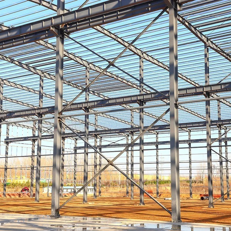 Low Price Prefab Ready Made Prefabricated Steel Structure Insulated Crane Metal Construction Workshop with Sandwich Panel Wall