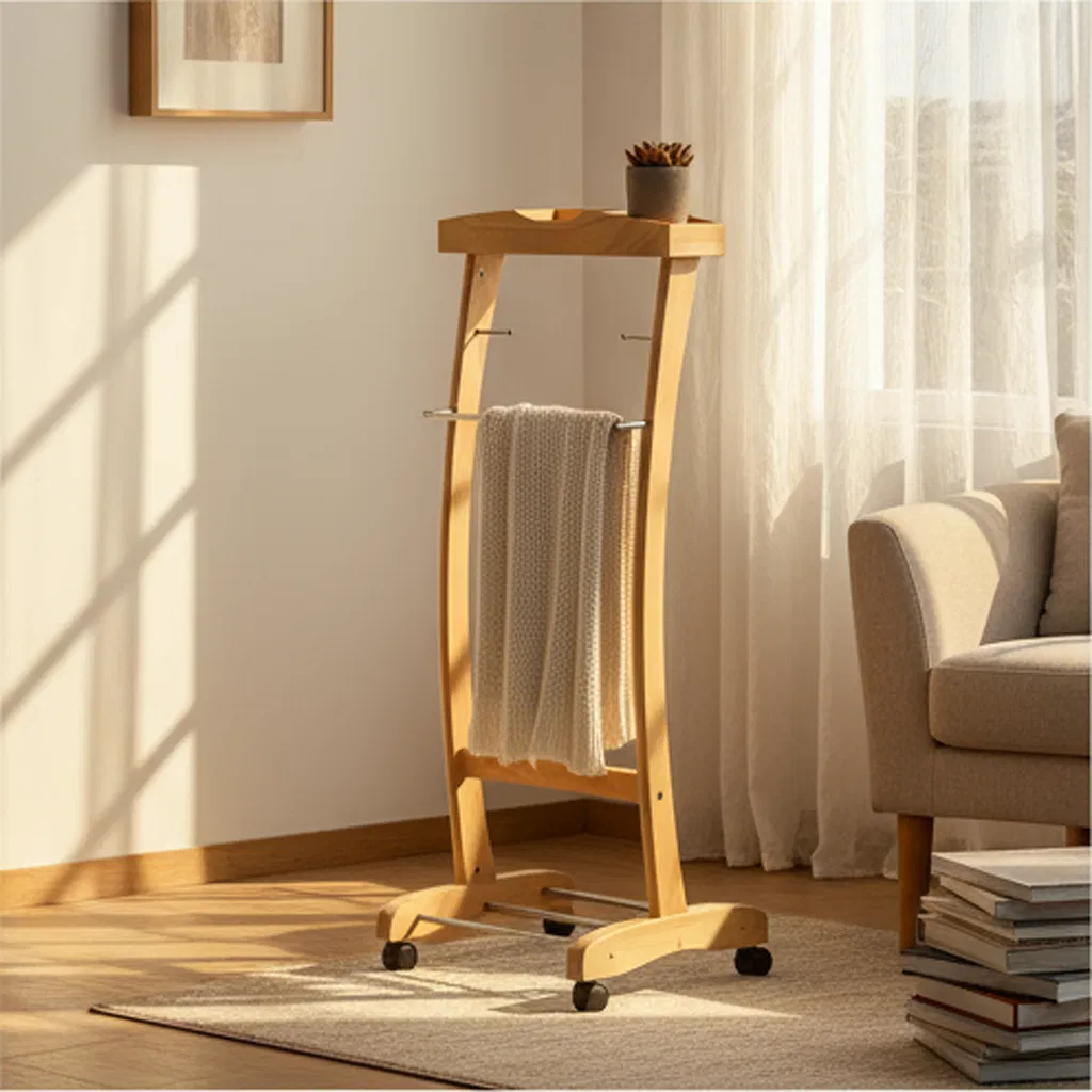 Мобильная вешалка-органайзер для одежды с полками и колесами