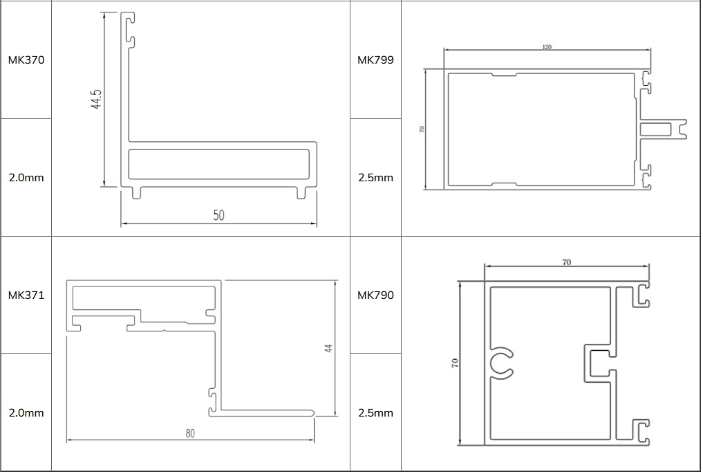 Hmk-120 130 160 Series Curtain Wal (Non Thermal Break)