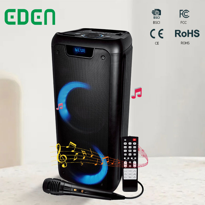 Best-Selling Private FM Radio Wireless Bluetooth Rechargeable DJ Karaoke Audio Portable Bluetooth Speaker with Wired Microphone ED-605