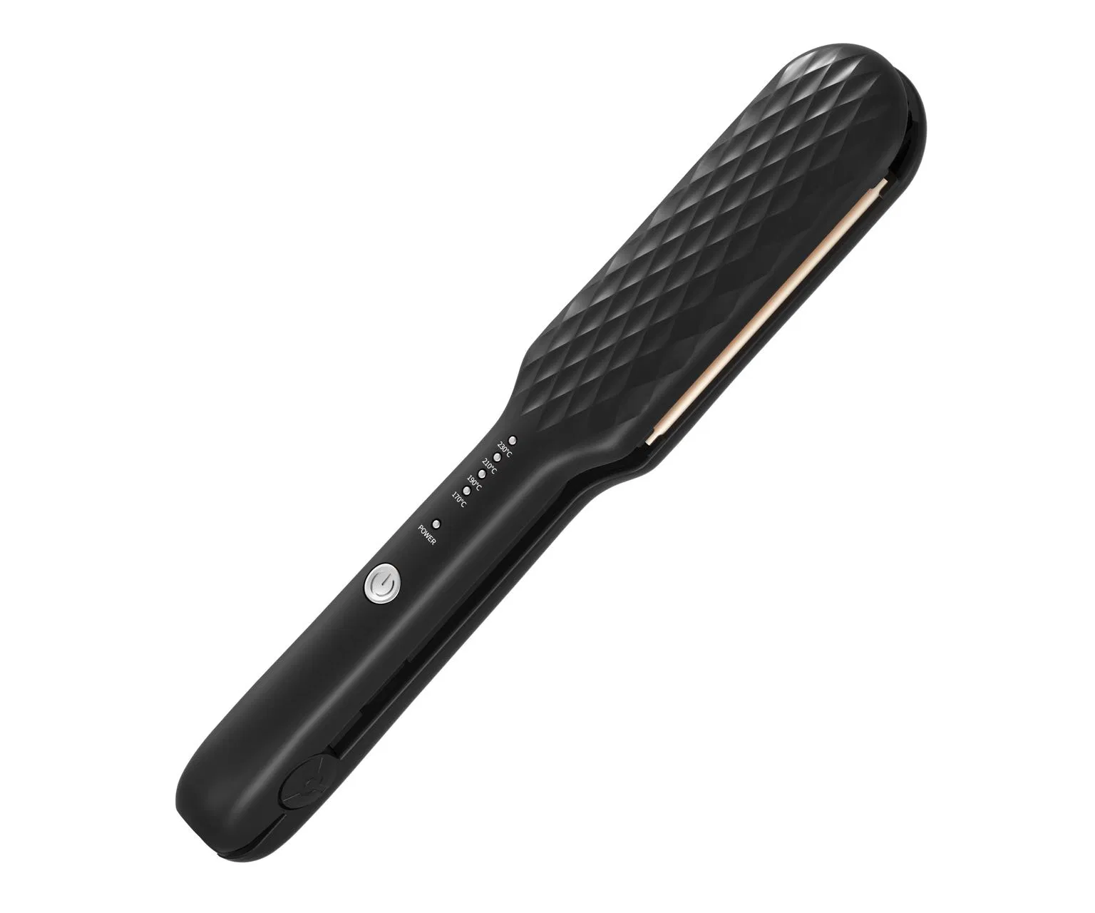 Professional Ceramic Flat Iron and Curler, Dual Voltage, Black and White