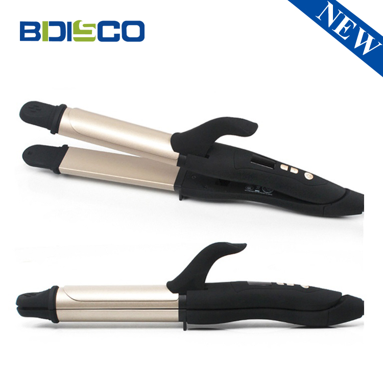 2 in 1 Hair Straightener and Hair Curler Tourmaline Plate Curling Wand