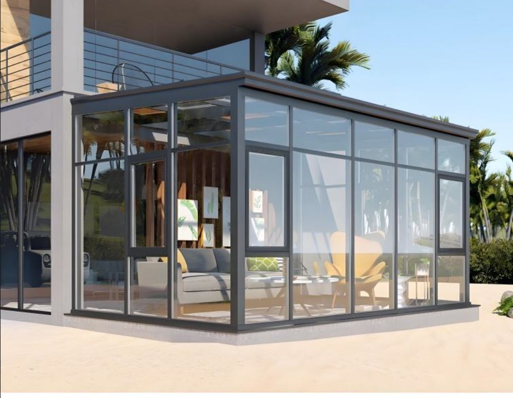 High Quality Aluminum Glass Veranda Aluminium Sunrooms Glass Houses