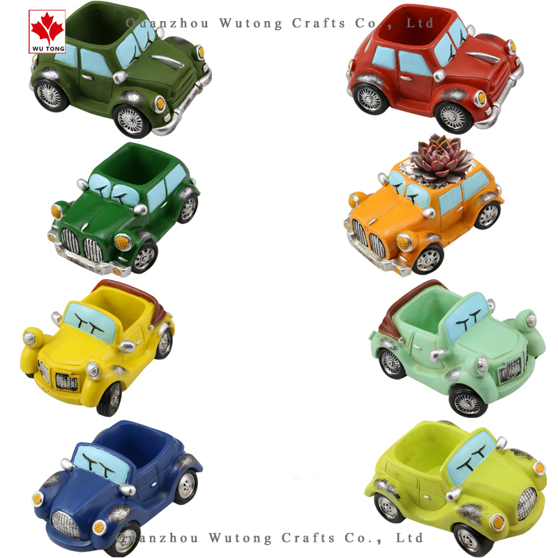 Кашпо-машинка для суккулентов, ручная работа