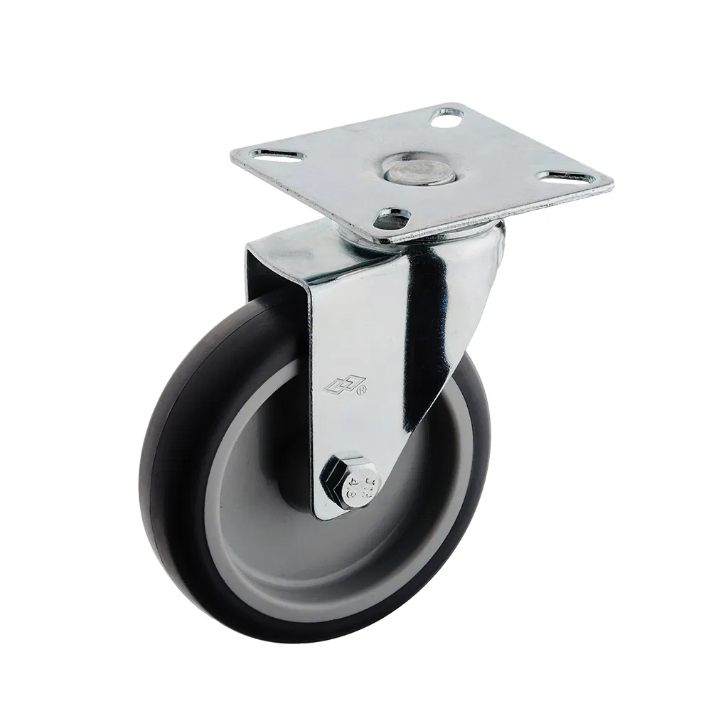 TPR Swivel Plate with Brake Instrumental Castor Wheel