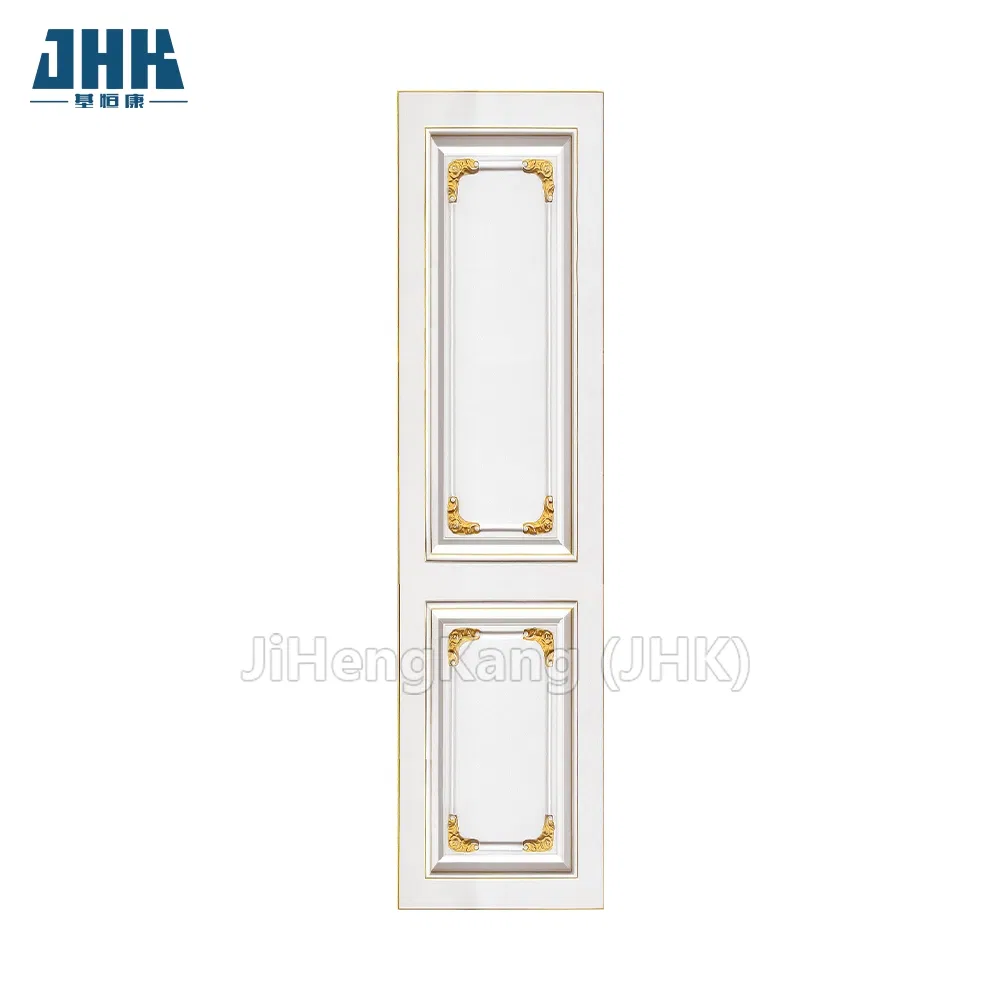 Jhk-CD001 PVC Film White Cheap HDF Kitchen Cabinet Door