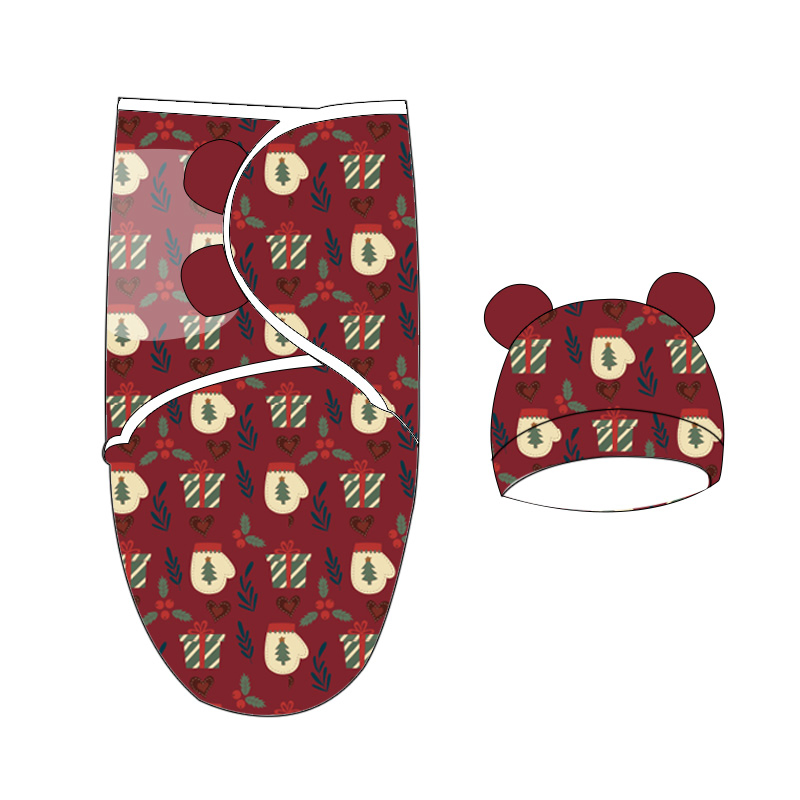 Sustainable Soft Touch Muslin Baby Swaddle Blankets and Hats Set Spring Summer Infant Wear