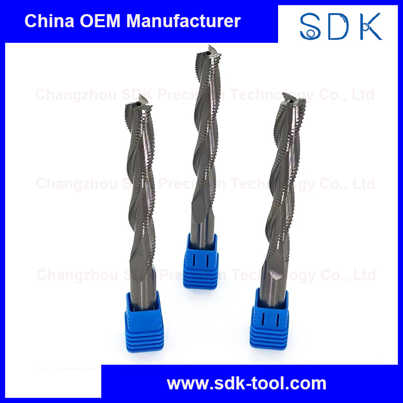 Single Straight Hole 3 Flute Carbide Roughing End Mills Special Custom Made