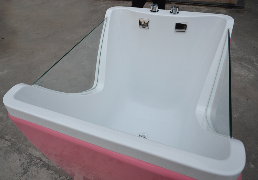 Indoor Small Pink Baby Bath Tub with Air Bubble Function