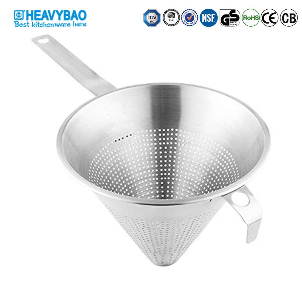 Heavybao Commercial Popular Stainless Steel Kitchen Soup Conical Strainer