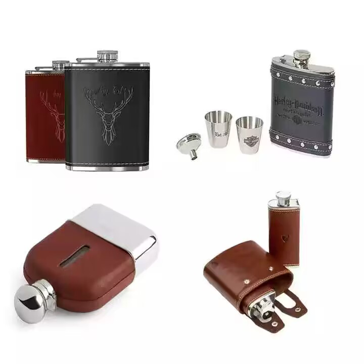 4/5/6/7/ 8oz Stainless Steel 304 Hip Flask Black Gold Silver Hip Flask for Ron Abuelo Smooth Ambler Port Charlotte Overeem