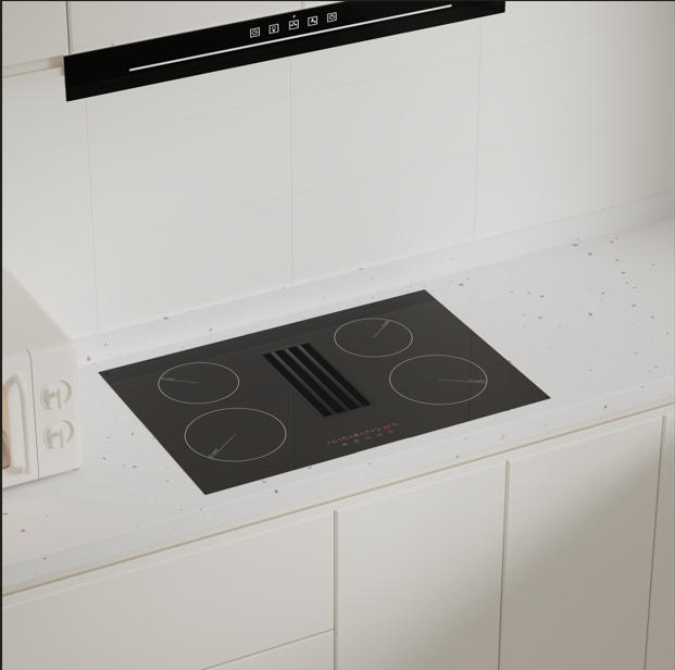 4-in-1 Technology Built-in Ceramic Glass Induction Hob with CE/CB/EMC