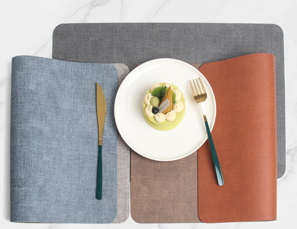 Luxury Fabric Texture PVC Placemats Heat Resistant Oilproof