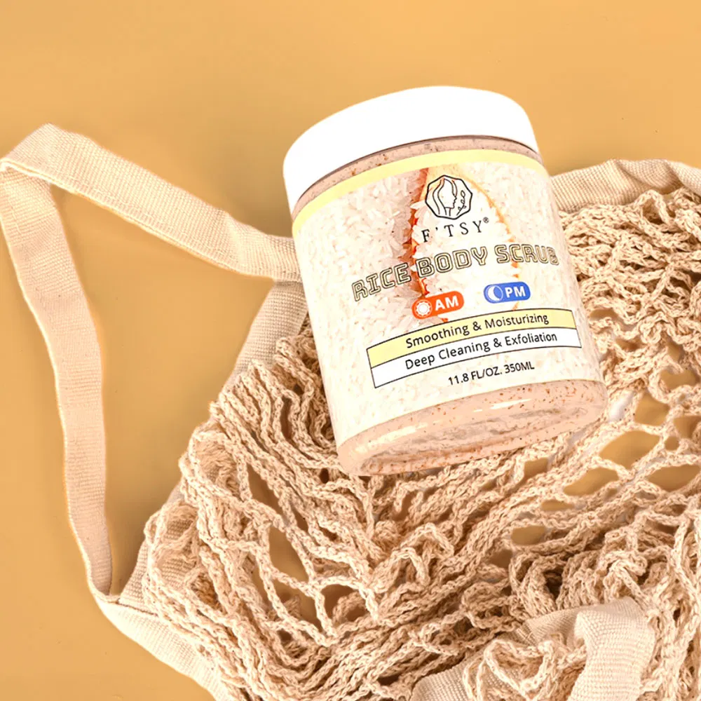 Customize Logo Exloliating Deep Cleaning Bath Sugar Rice Body Scrub