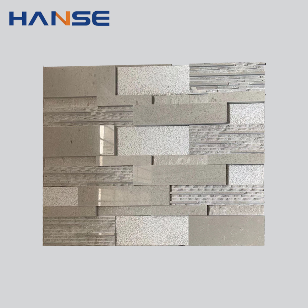 Factory Price Exterior 3D Cube Stone Beige Marble Mosaic Natural Culture Stone for Exterior Wall Cladding