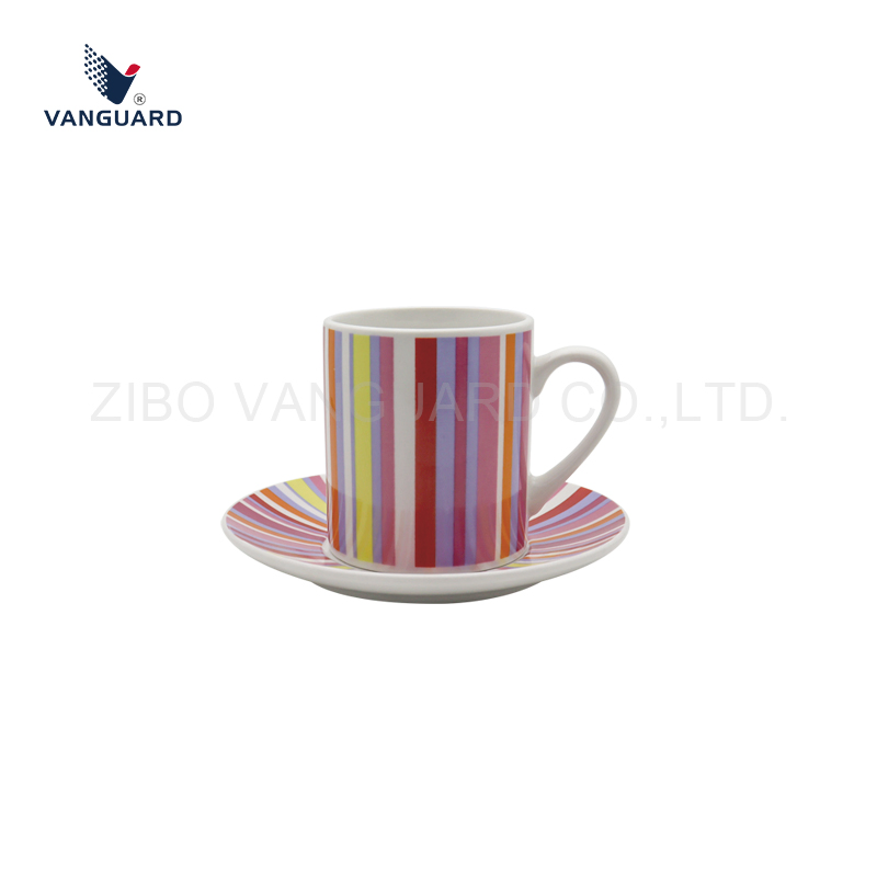 Чашка с блюдцем под логотип, розовая, керамическая