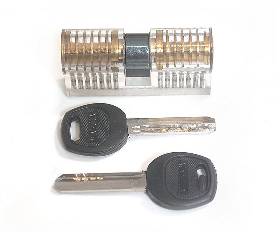 Yh9116 Locksmith Plastic Clear Transparent Lock Pick Training Set European Lock Cylinder