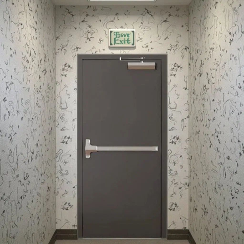 Steel Metal Fireproof Door with Steel Handle