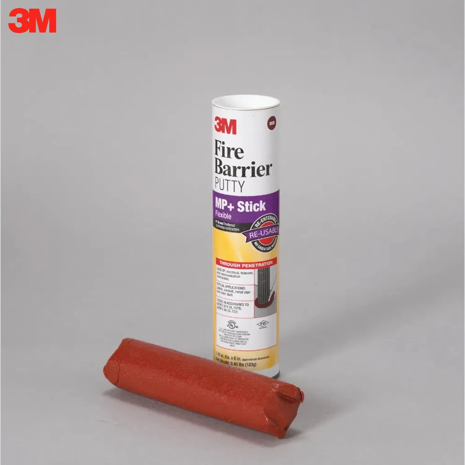 Moldable Fireproof Putty Stick Firestop Pad for Fire-Rated Electrical Socket Sealing 3m MP+