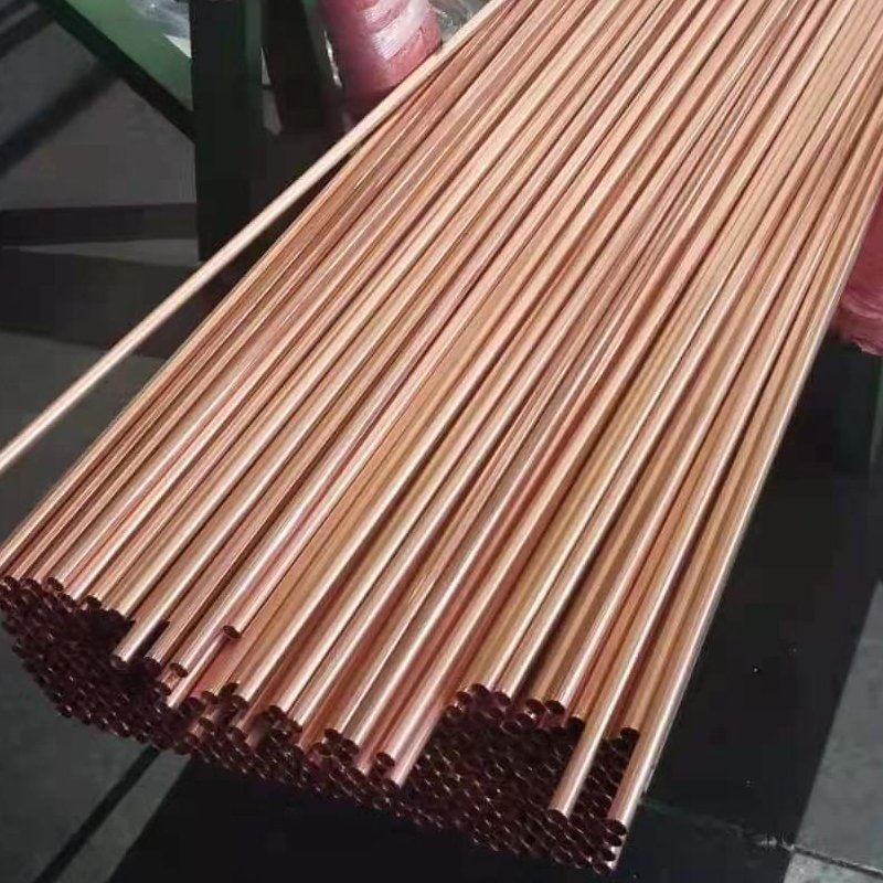 ASTM Red Seamless T2 Rod/Coil Water Copper Tube 1/4 Inch Straight Copper Pipe for Air Conditioner Heat Pipe Fittings