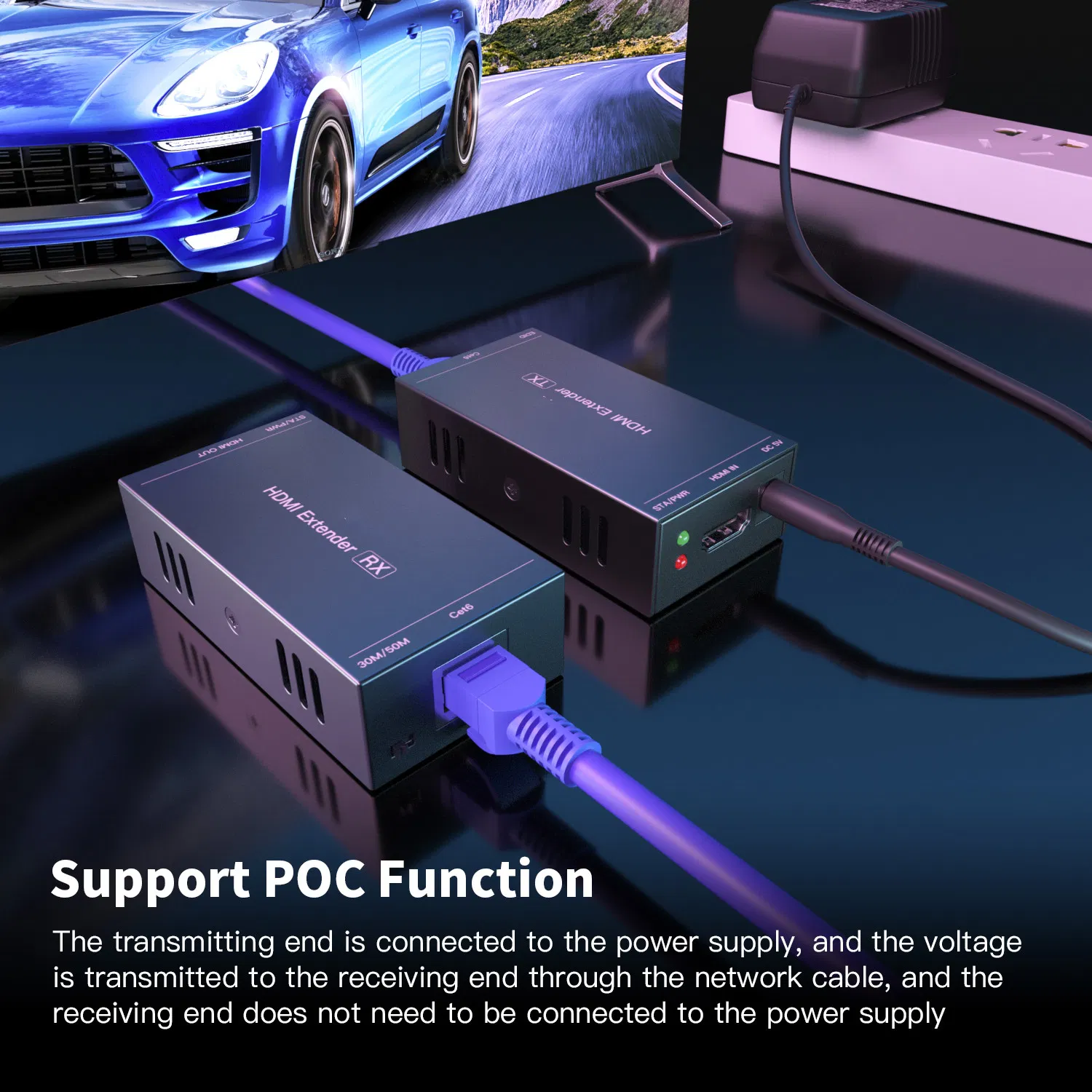 Удлинитель KVM 50 м HD 1080P с HDMI и USB