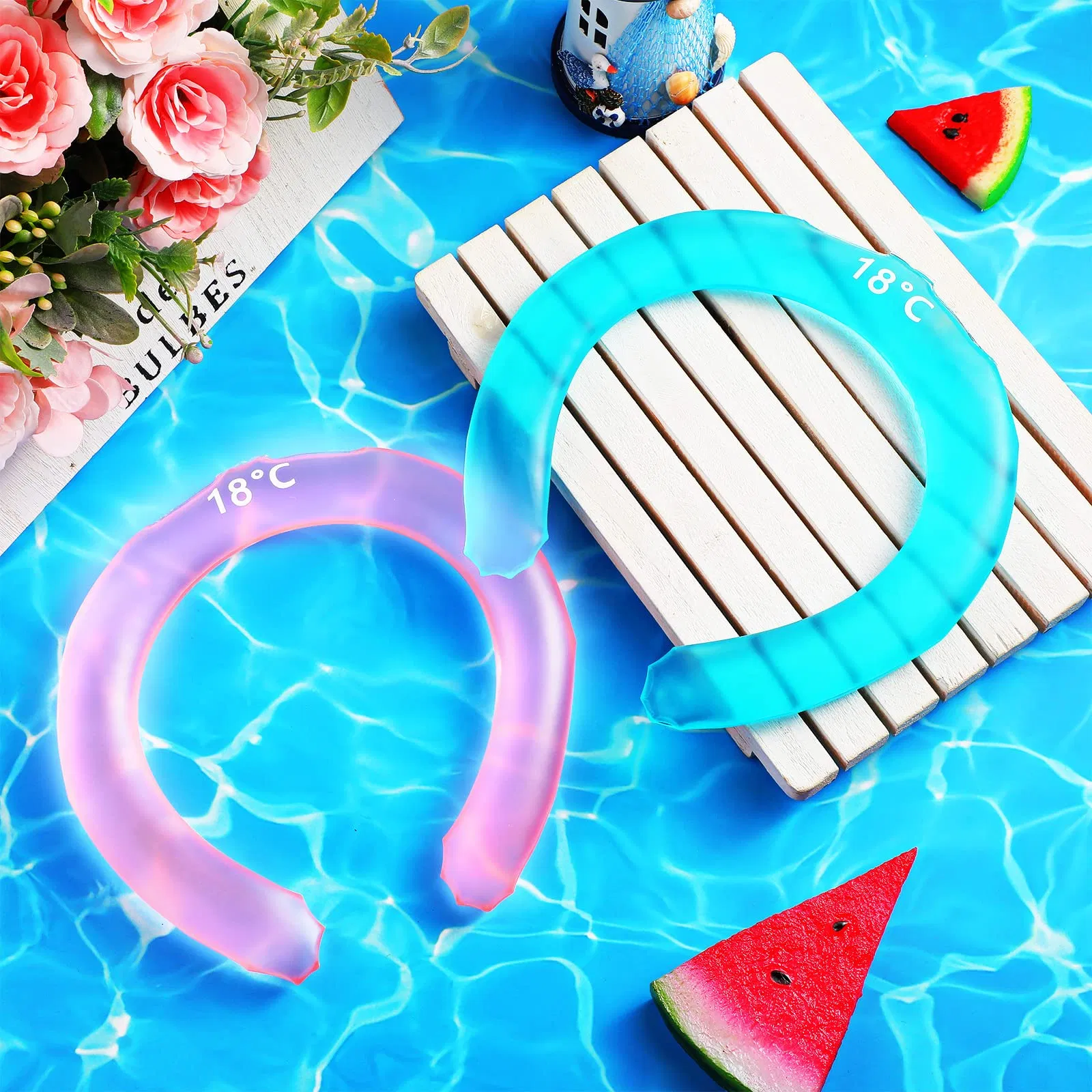 Wearable Cooling Neck Wraps Ice Cooling Neck Tube for Summer Heat