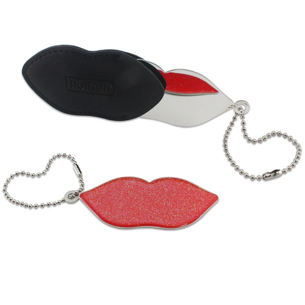 Single Side Mouth Shaped Stainless Steel Cosmetic Mirror