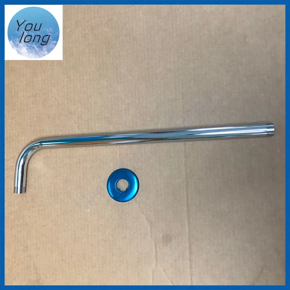40cm Extension Long Tube Fixed Rain Shower Head Ss Shower Arm with Flange