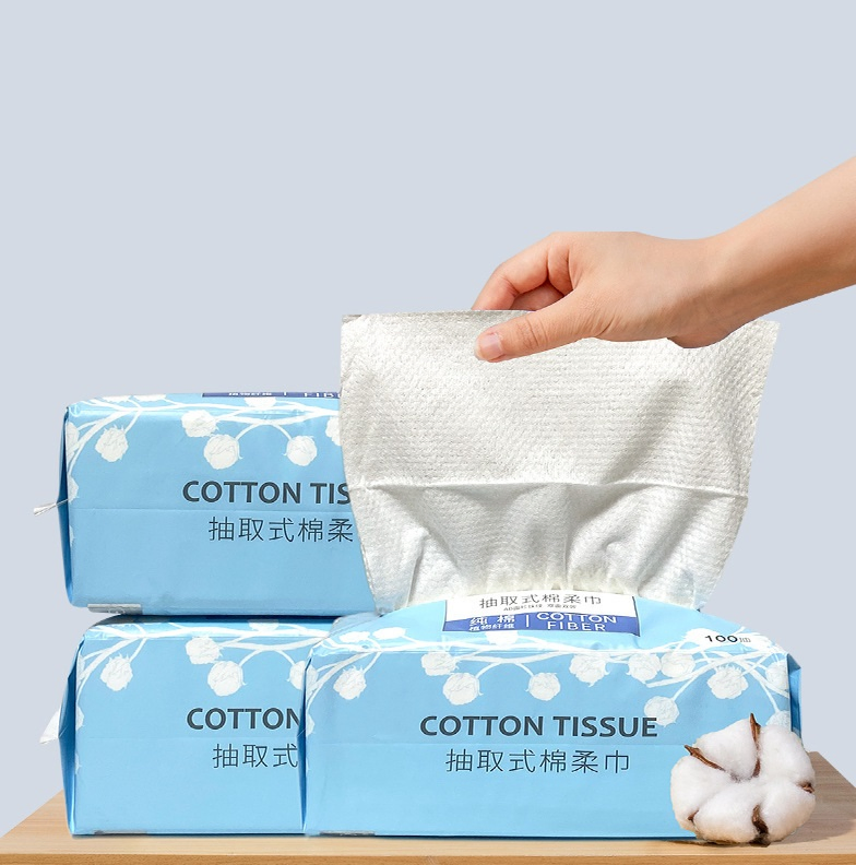 Customized Disposable 100% Cotton Soft Face Cleansing Towel for Skin Care