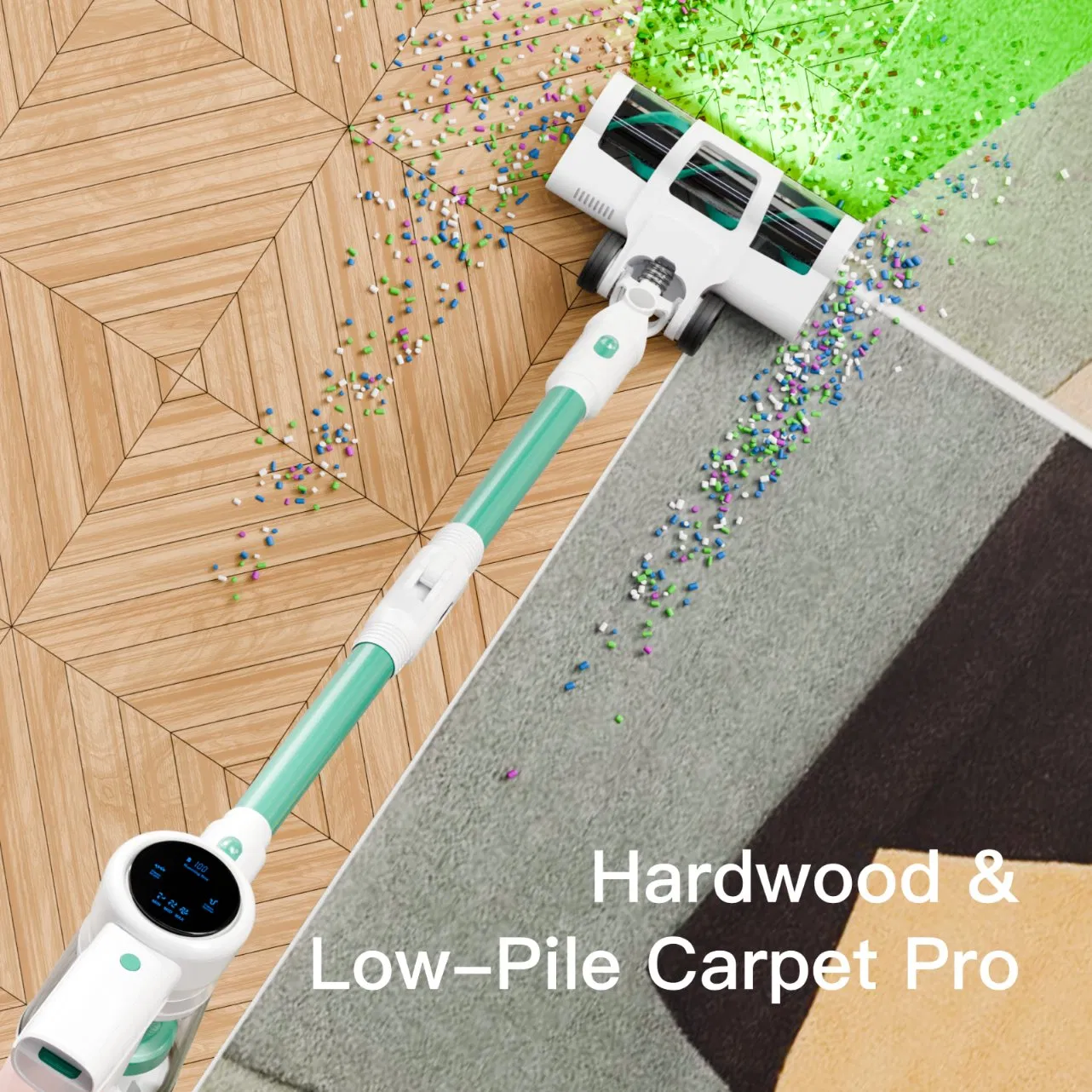 350W Household Carpet Cleaning Machine Handheld Brushless Motor Battery Powered Cordless Upright Floor Vacuum Cleaner