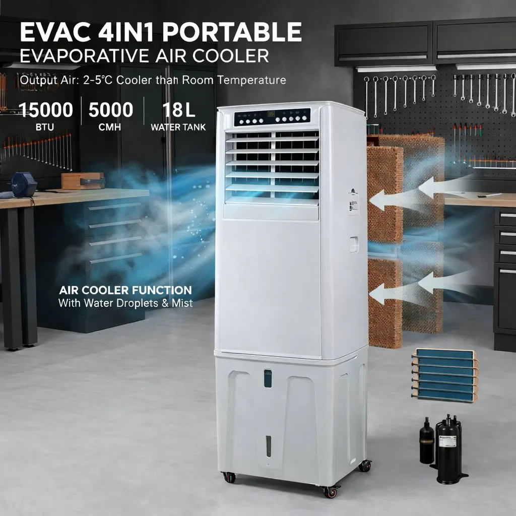 Портативный испарительный кондиционер 4в1, 15000 BTU