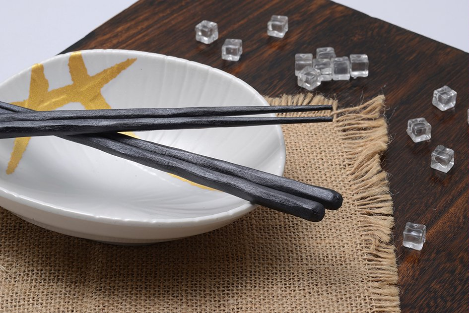 Melamine 5 Pair Set Japanese Style Dishwasher Safe 8 Inch Black Chopsticks